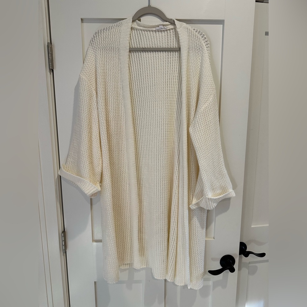 ANNIEWEAR CREAM KNIT OPEN CARDIGAN